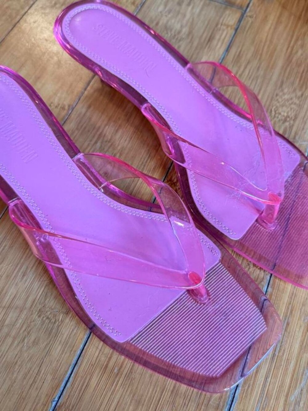Steve Madden Pink Jelly Kitten Heel Sandals Women’s US 10